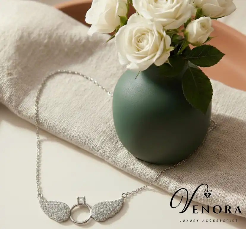 گردنبند بال فرشته و حلقه