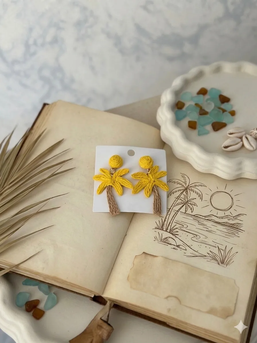 گوشواره حصیری مدل summer  نخل